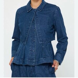 Current Air Layered Denim Jacket Blue size M Contemporary Streetwear Feminine